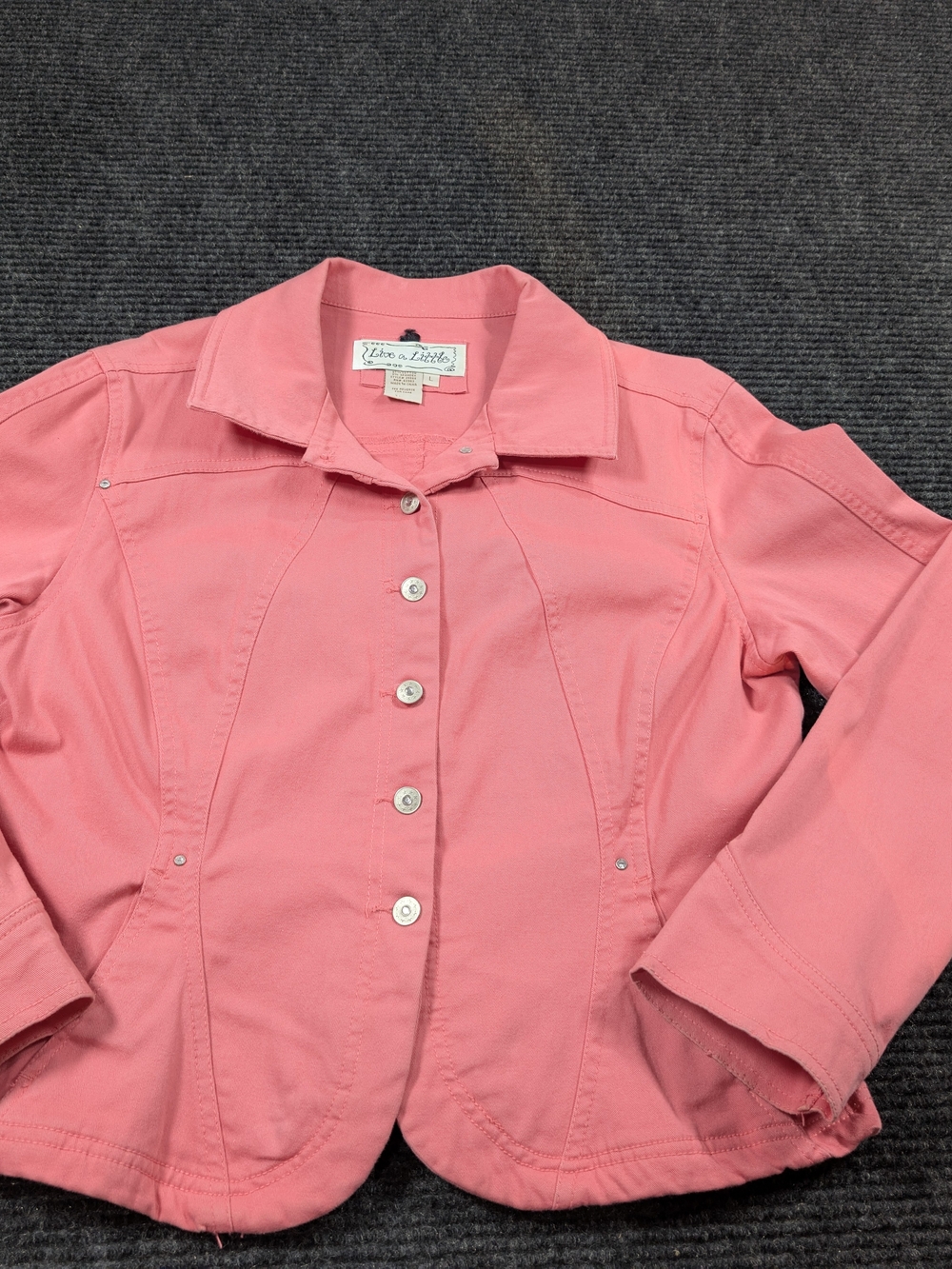 Live a Little Bright Pink Button-Front Women's Jacket
